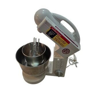 Hamilton Beach ChefMix Stand Mixer 290W w/2 Bowls beaters dough hooks tested